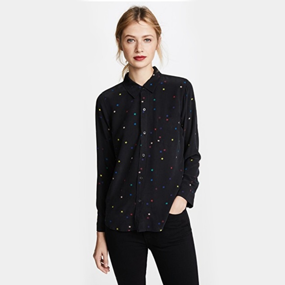 Rails Tops - Rails Kate Shirt Rainbow Stars Black Size M